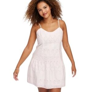 Roller Rabbit x Target White Eyelet Drop Waist Mini Dress Womens Larg NWT